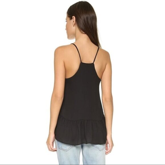 Anthropologie dRA Sham Camisole Blouse Top Flowy Ruffle Peplum Black Size Small - Picture 14 of 15